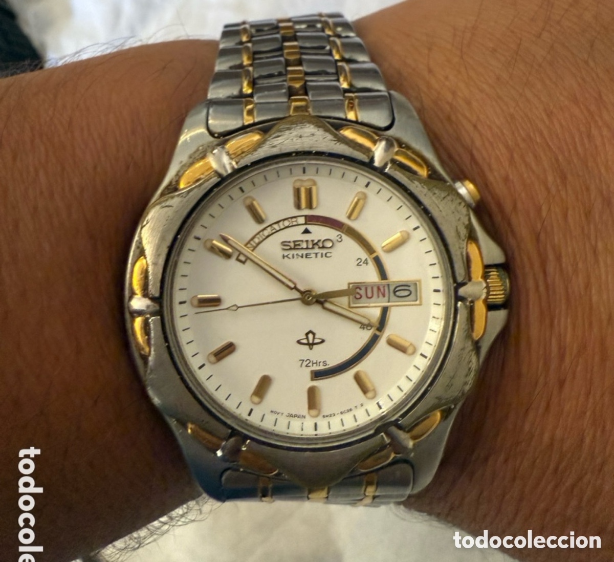 Relojes - Seiko: SEIKO KINETIC 72HRS REF. 5M23-6B70 &ndash; CABALLERO &ndash; BICOLOR &ndash; VINTAGE JAP&Oacute;N