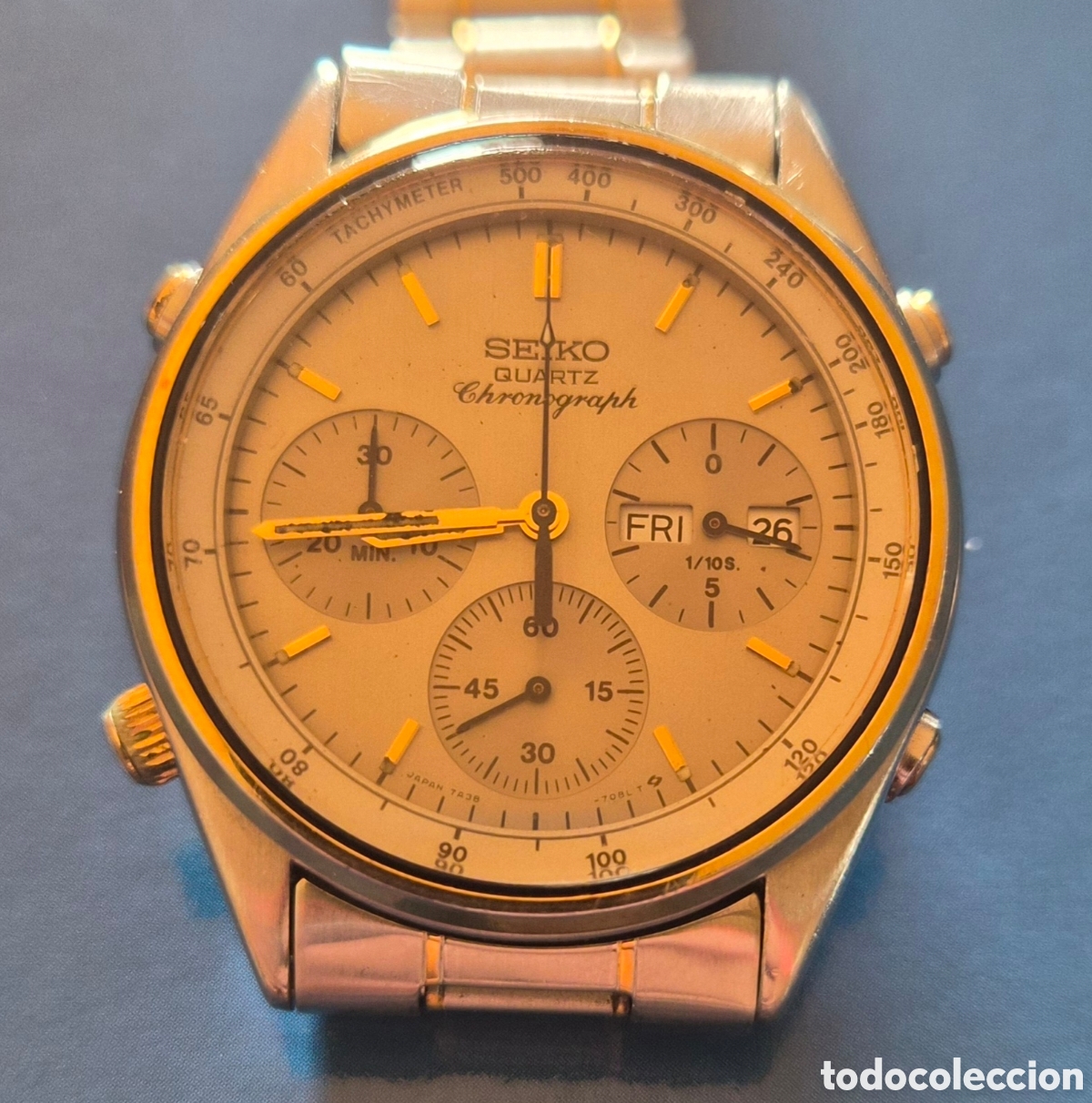 Relojes - Seiko: SEIKO 7A38-7060 QUARTZ CHRONOGRAPH VINTAGE &ndash; DAY-DATE &ndash; TAQU&Iacute;METRO