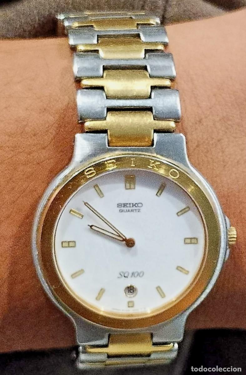 Watches - Seiko: Reloj Seiko SQ100 vintage 5Y39-1000 bicolor con caja, pila nueva y funcionando