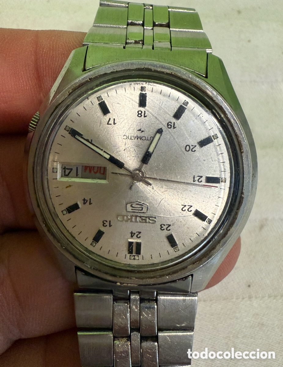 Relojes - Seiko: Reloj SEIKO 5 Autom&aacute;tico Caballero Vintage &ndash; Esfera Plateada &ndash; Funciona Perfectamente