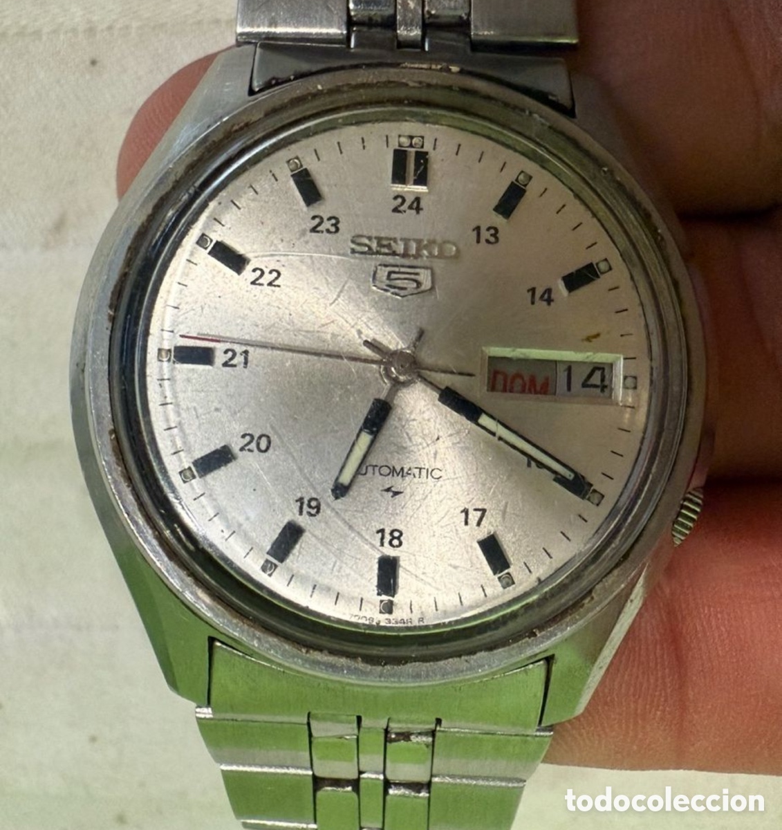 Relojes - Seiko: Reloj SEIKO 5 Autom&aacute;tico Caballero Vintage &ndash; Esfera Plateada &ndash; Funciona Perfectamente