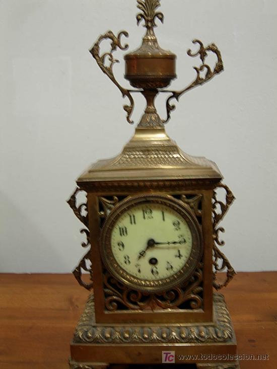 Relojes de carga manual: LIQUIDACION RELOJ DE BRONCE DE SOBREMESA - Foto 1