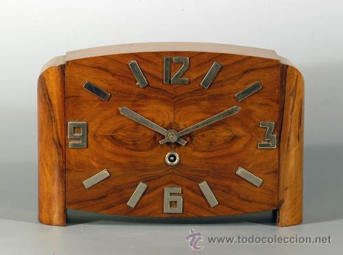 Relojes de carga manual: RELOJ DE MADERA ESTILO DECO - Foto 1