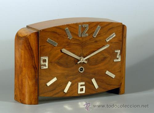 Relojes de carga manual: RELOJ DE MADERA ESTILO DECO - Foto 2