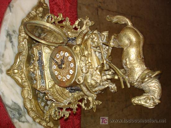 Relojes de carga manual: RELOJ EN BRONCE CON BASE DE MARMOL - Foto 4