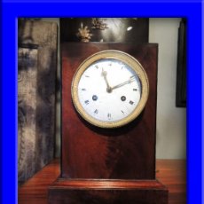 Relojes de carga manual: RELOJ INGLES ANTIGUO DE CAOBA SIGLO XIX SUSPENSION HILO. Lote 37207592