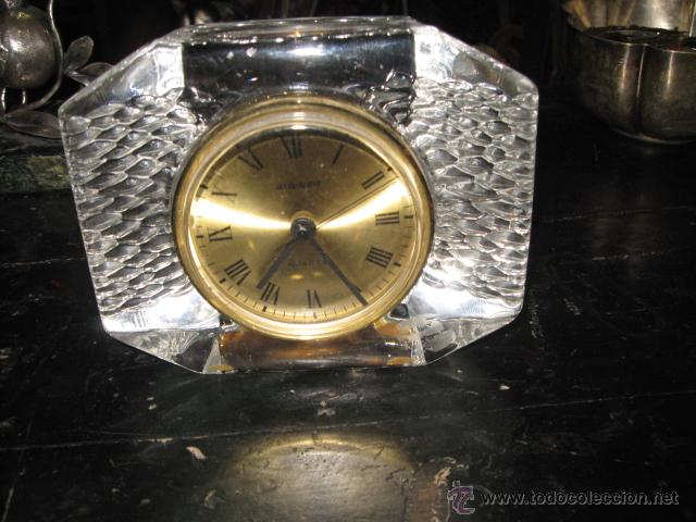 Relojes de carga manual: Reloj de mesa de cristal, funcionando a pila - Foto 1