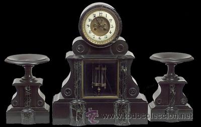 Relojes de carga manual: Reloj m&aacute;rmol s. XIX - Foto 1