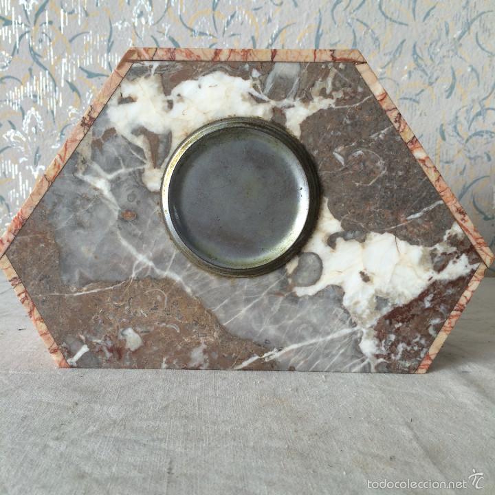 Relojes de carga manual: ANTIGUO RELOJ DE MARMOL ROJO - Foto 4