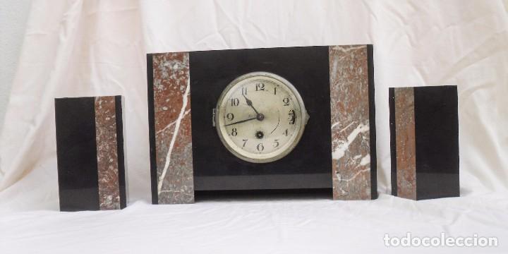Relojes de carga manual: RELOJ DEC&Oacute; DE PIZARRA CON SUS GUARNICIONES - Foto 1