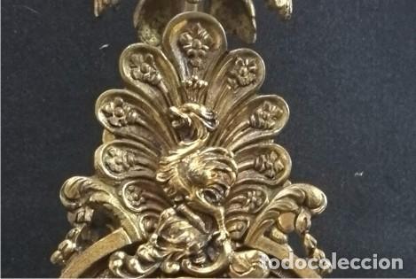 Relojes de carga manual: RELOJ DE CHIMENEA BRONCE Y M&Aacute;RMOL - Foto 4