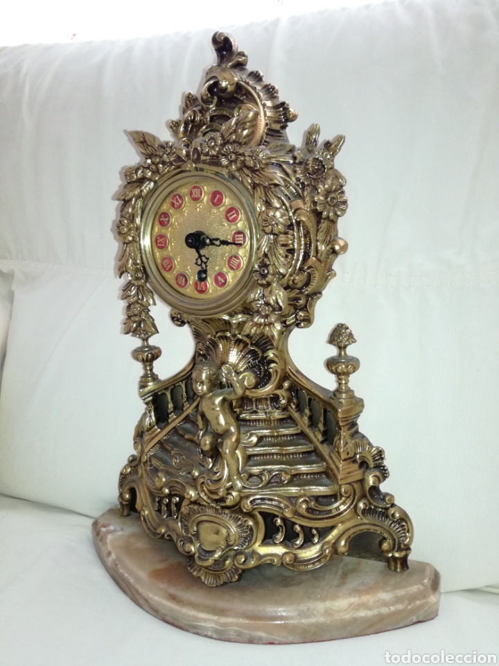 Relojes de carga manual: Antiguo Reloj A Cuerda Bronce. - Foto 3