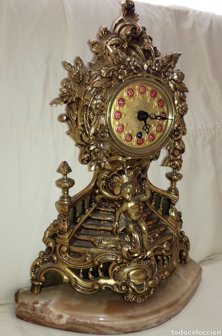 Relojes de carga manual: Antiguo Reloj A Cuerda Bronce. - Foto 4