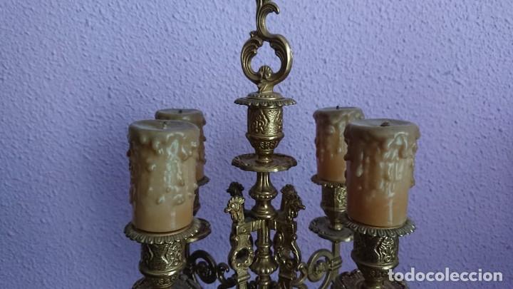 Relojes de carga manual: ANTIGUO RELOJ Y CANDELABROS BRONCE - Foto 12