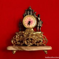 Relojes de carga manual: RELOJ BRONCE PLATA Y ORO CON BASE DE ÓNIX DE ORIGEN ALEMÁN.. Lote 183035752