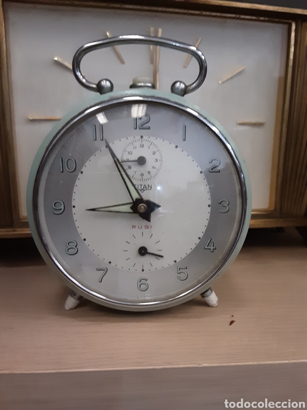 Relojes de carga manual: Antiguo reloj de sobremesa - Foto 3