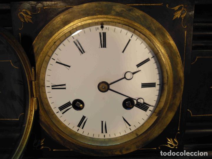 Relojes de carga manual: RELOJ MARMOL BRONCE PLUMA Y ESPADA - Foto 4