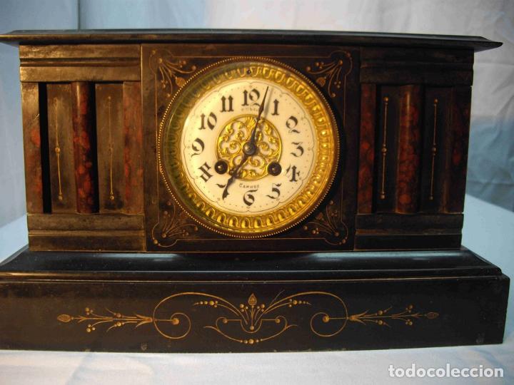 Relojes de carga manual: RELOJ MARMOL NEGRO ROJO COLUMNAS - Foto 1