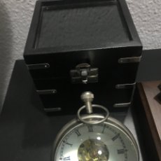 Relojes de carga manual: ESPECTACULAR RELOJ DE ESCRITORIO CON SU CAJA Y MAQUINARÍA A LA VISTA. Lote 260599915