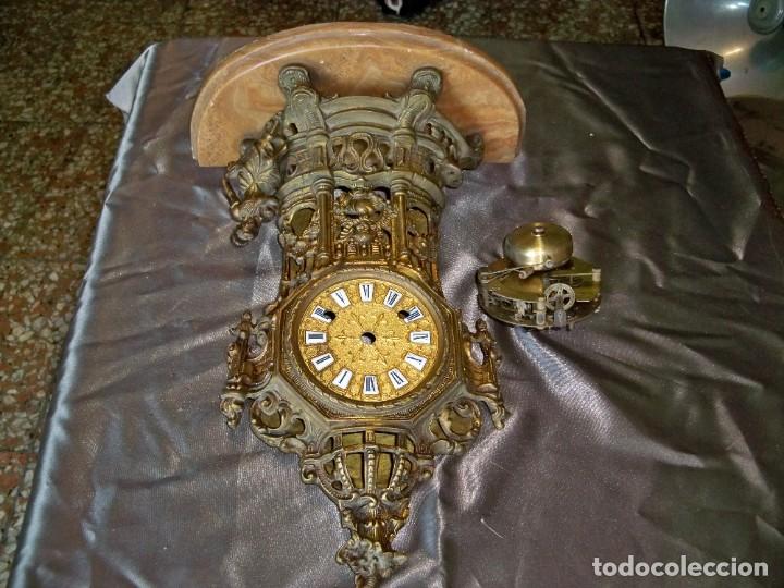 Relojes de carga manual: Antiguo reloj de sobremesa de Bronce con peana de mármol. - Foto 12 - 261793130