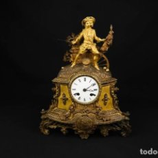 Relojes de carga manual: ANTIGUO RELOJ FRANCES DE BRONCE DORADO SIGLO XIX