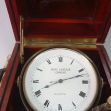 Relojes de carga manual: RELOJ DE BITÁCORA DE LA FIRMA SUIZA JEAN LASSALE EN PERFECTO FUNCIONAMIENTO. CAJA CAOBA Y LATÓN.. Lote 289652263