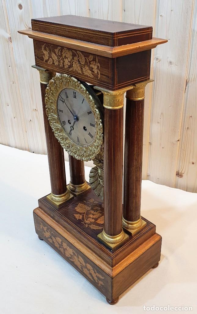 Relojes de carga manual: RELOJMARQUETERIA ESTILO IMPERIO FUNCIONANDO - Foto 5