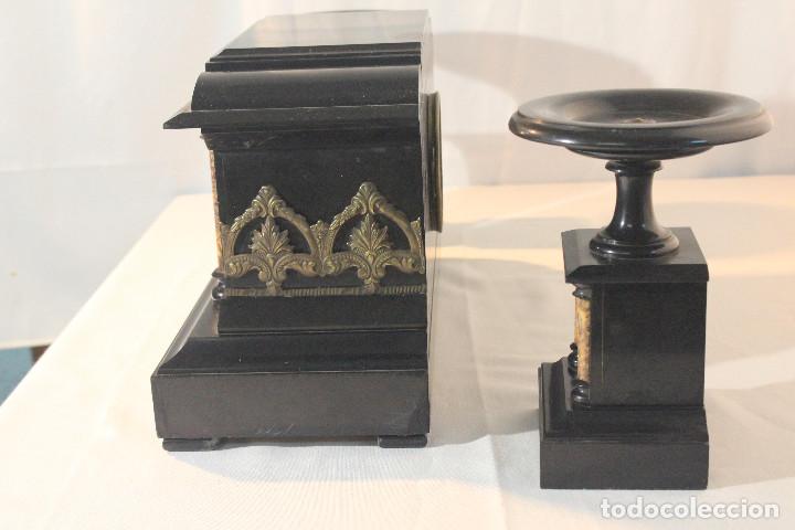 Relojes de carga manual: RELOJ DE MESA PEBETEROS COLUMNAS MARMOL NEGRO - Foto 12