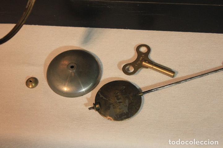 Relojes de carga manual: RELOJ DE MESA PEBETEROS COLUMNAS MARMOL NEGRO - Foto 15