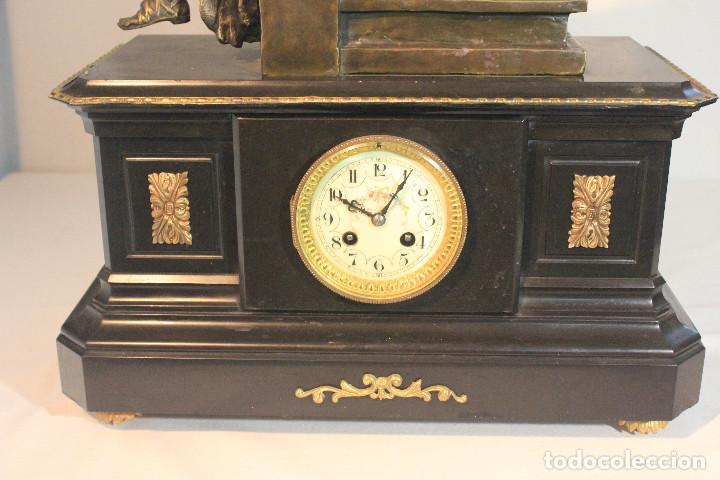 Relojes de carga manual: RELOJ DE MESA MARMOL SE&Ntilde;ORA BRONCE - Foto 7