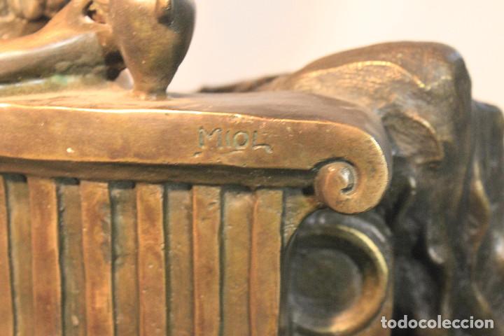 Relojes de carga manual: RELOJ DE MESA MARMOL SE&Ntilde;ORA BRONCE - Foto 13