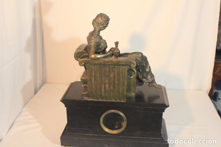 Relojes de carga manual: RELOJ DE MESA MARMOL SE&Ntilde;ORA BRONCE - Foto 14