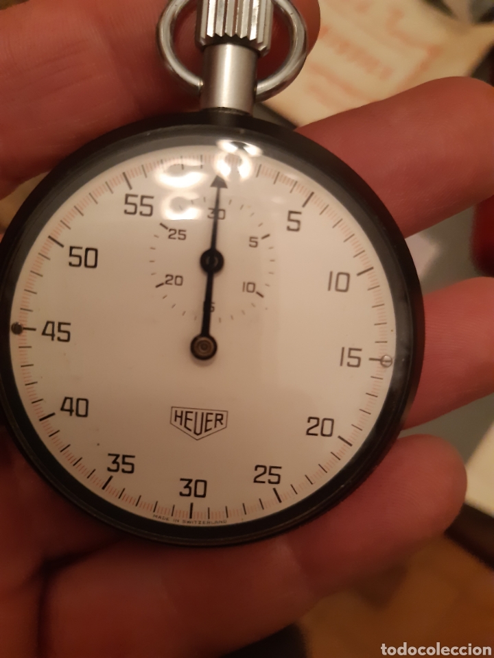 Relojes de carga manual: Cronometro heuer en su caja - Foto 2