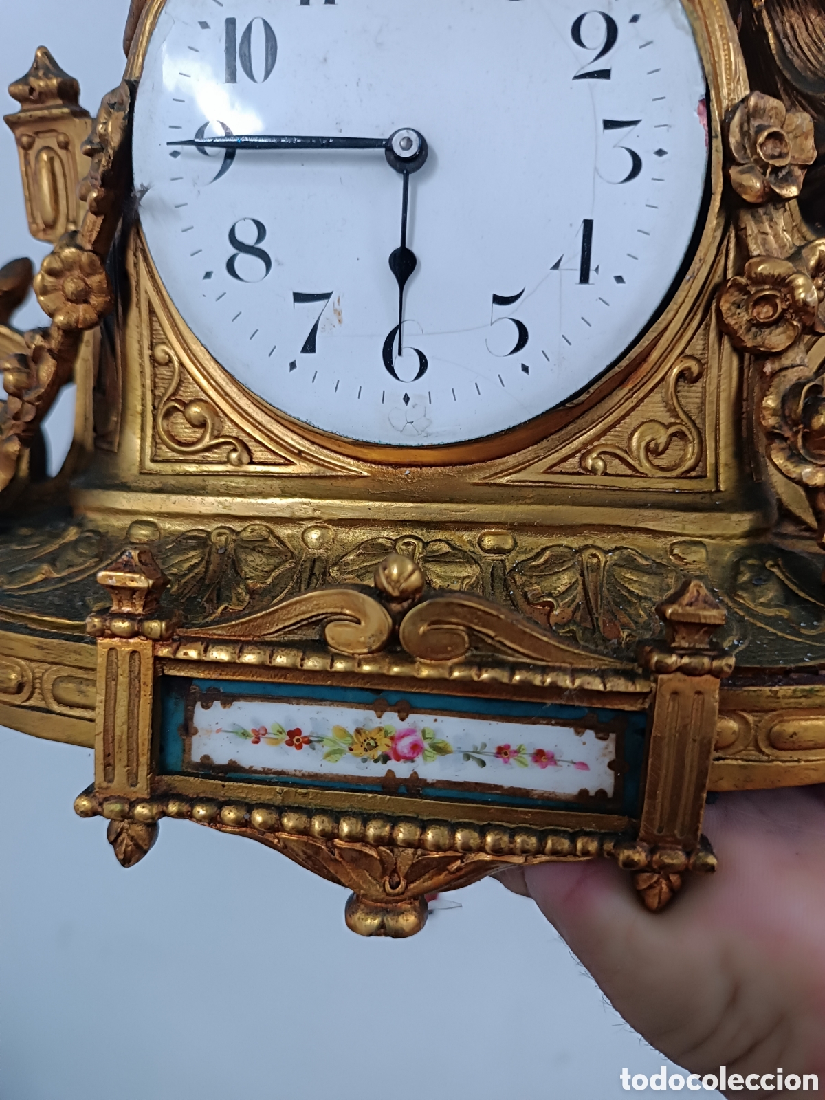 Relojes de carga manual: Antiguo reloj de chimenea. No funciona - Foto 4