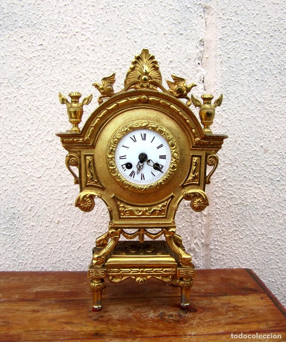 Relojes de carga manual: Reloj de bronce fundido, estilo imperio, frances - Foto 1