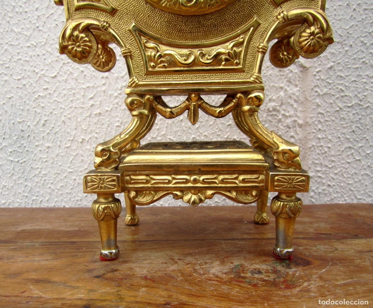 Relojes de carga manual: Reloj de bronce fundido, estilo imperio, frances - Foto 4