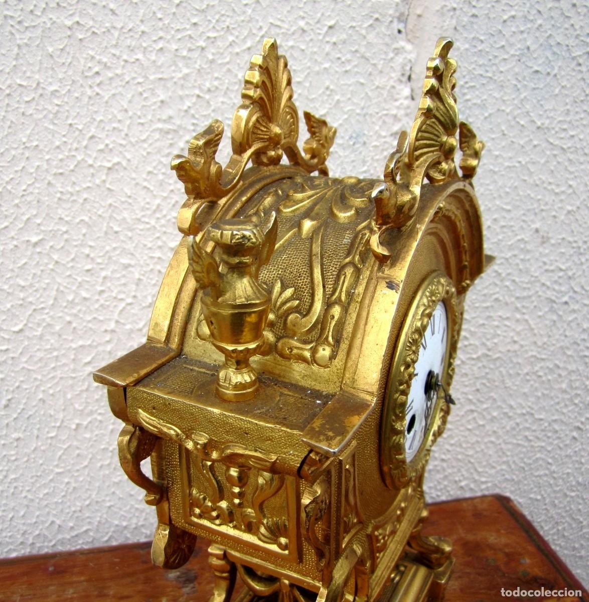 Relojes de carga manual: Reloj de bronce fundido, estilo imperio, frances - Foto 6