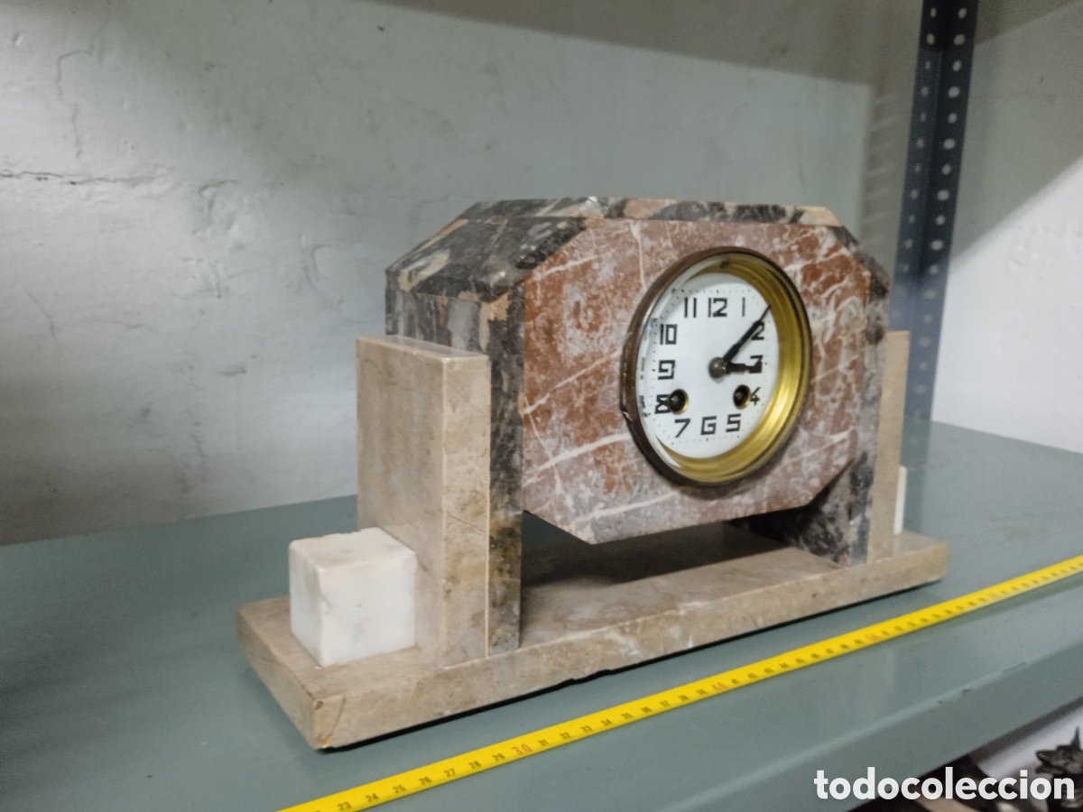 Relojes de carga manual: Reloj m&aacute;rmol mesa art deco - Foto 3