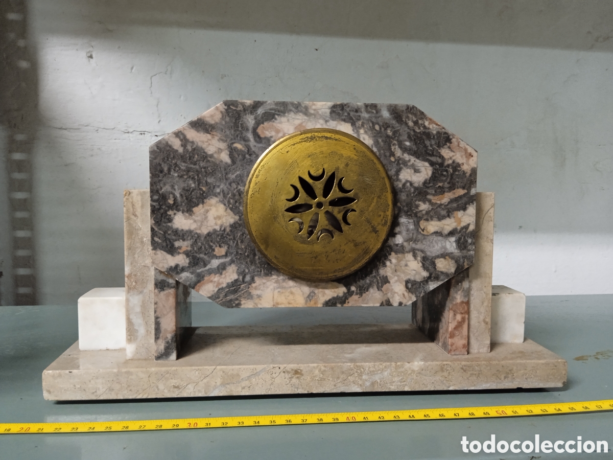 Relojes de carga manual: Reloj m&aacute;rmol mesa art deco - Foto 4