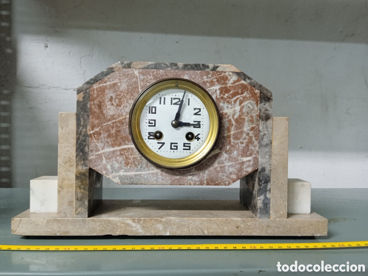 Relojes de carga manual: Reloj m&aacute;rmol mesa art deco - Foto 2