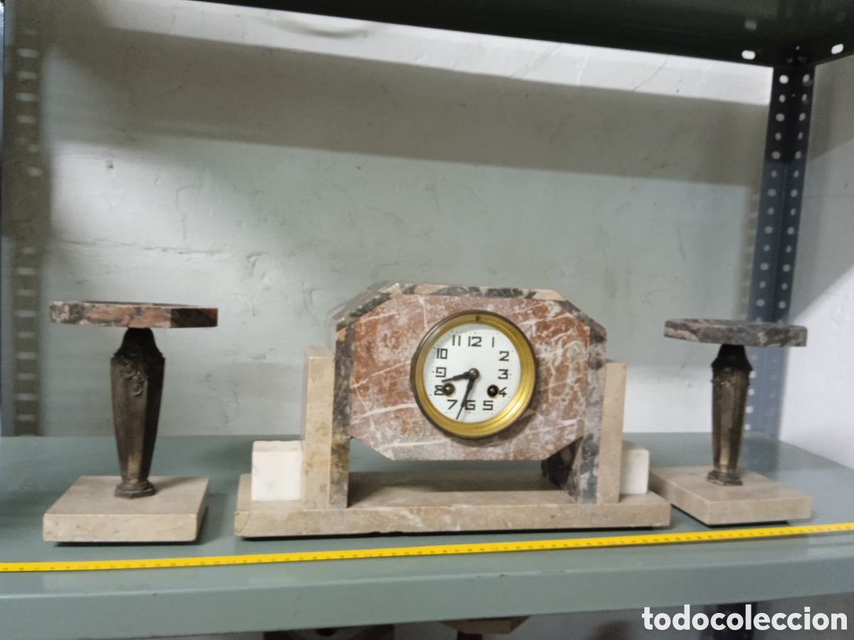 Relojes de carga manual: Reloj m&aacute;rmol mesa art deco - Foto 1