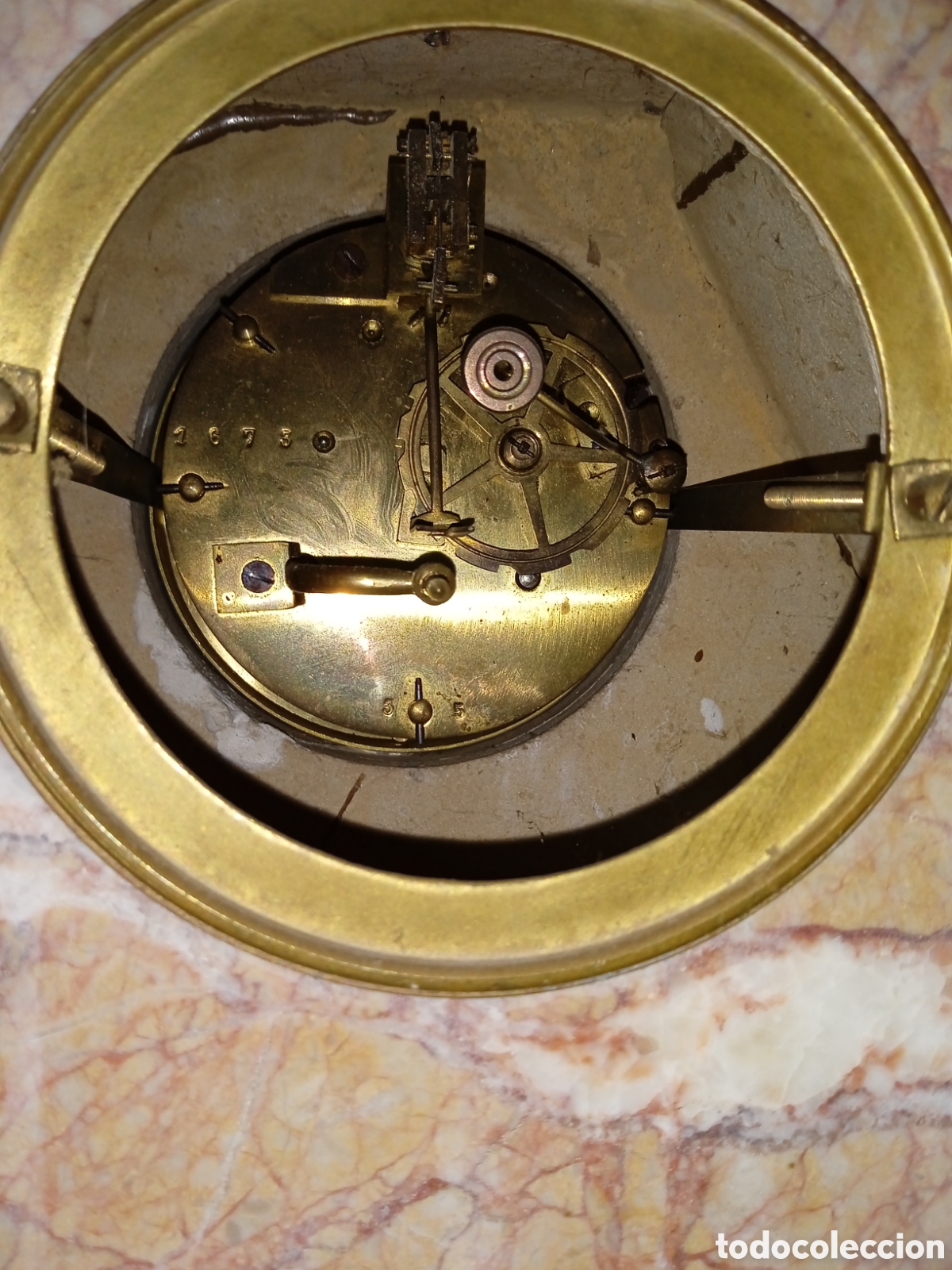 Relojes de carga manual: Reloj m&aacute;rmol art deco restaurar - Foto 4