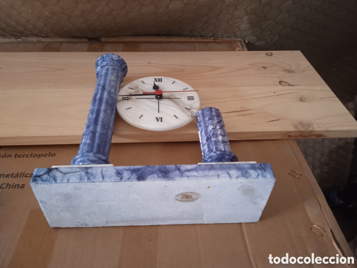 Relojes de carga manual: Reloj de alabastro azul - Foto 6