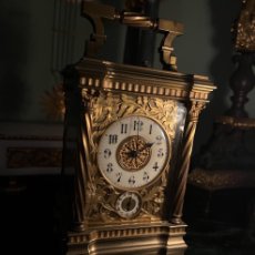 Relojes de carga manual: RELOJ SOBREMESA FRANCÉS DE FINALES DEL SIGLO XIX CARRIAGE CLOCK 1880 EN BRONCE ORMOLU