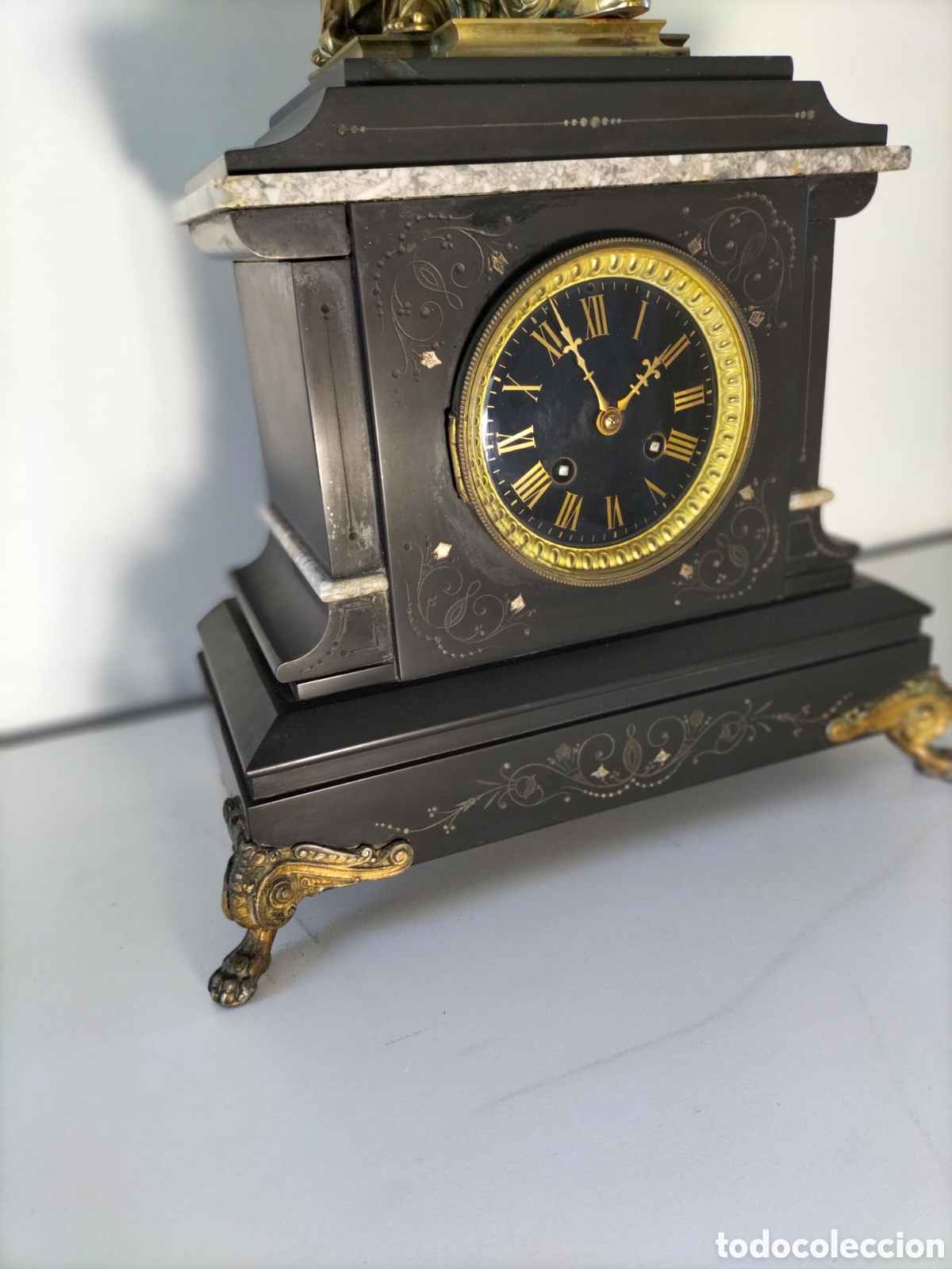 Relojes de carga manual: Reloj con bronce figura bouret - Foto 8