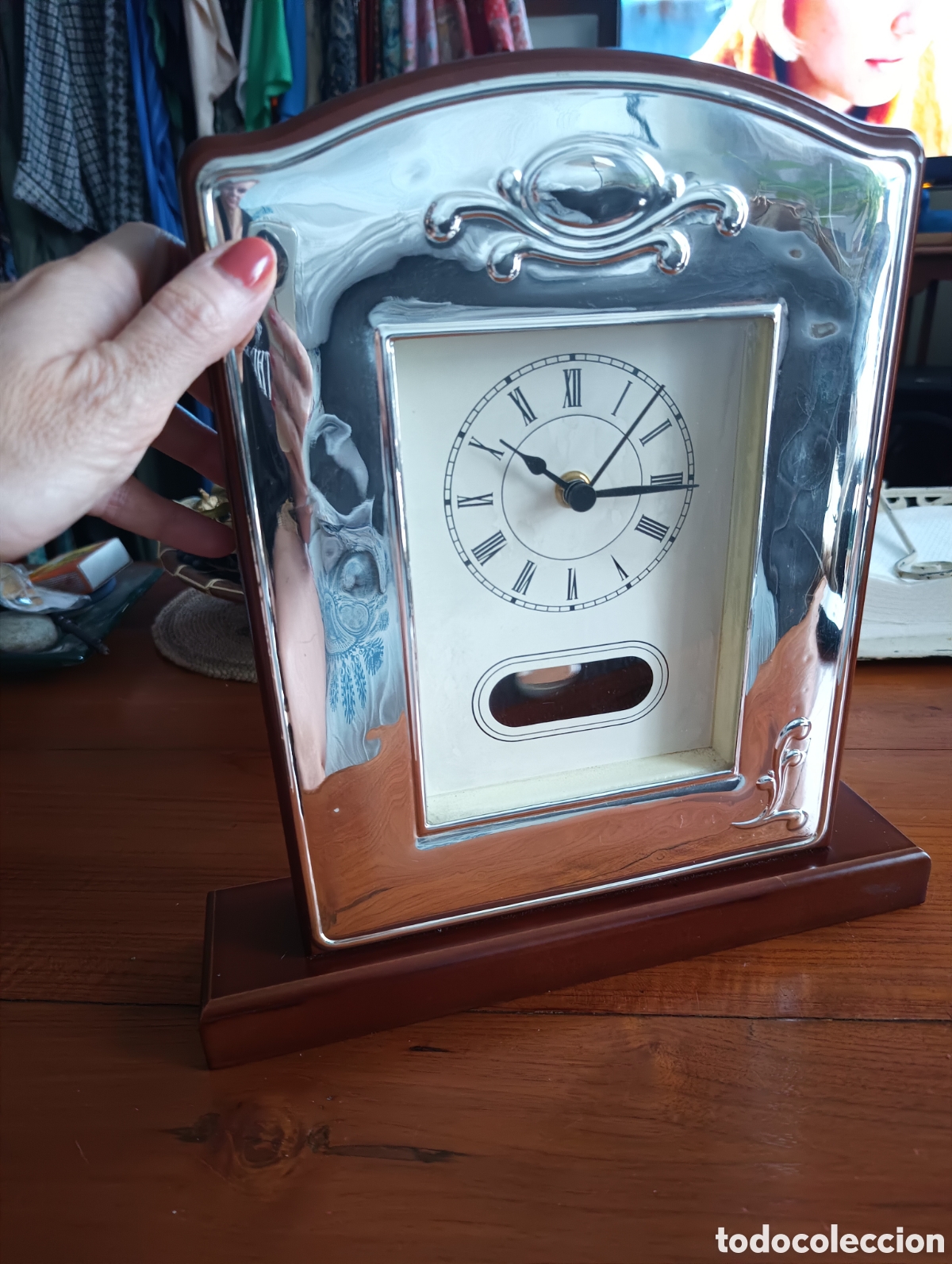 Relojes de carga manual: Reloj de sobremesa con frontal plata - Foto 4