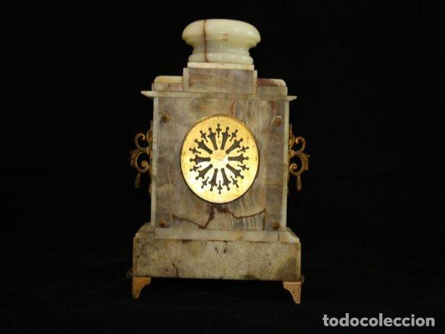 Relojes de carga manual: Pendule de chemin&eacute;e en onyx et bronze - Foto 2