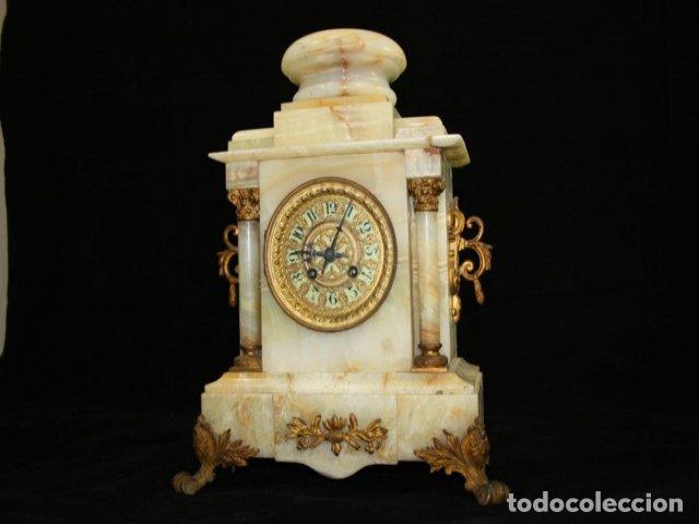 Relojes de carga manual: Pendule de chemin&eacute;e en onyx et bronze - Foto 4