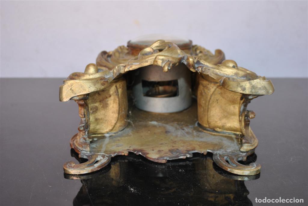 Relojes de carga manual: Pendule de chemin&eacute;e en bronze dor&eacute; style Louis XV - Foto 3