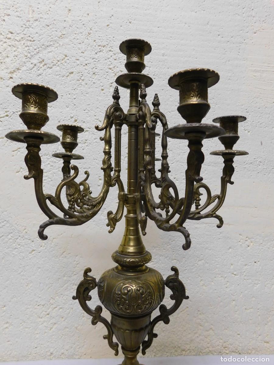 Relojes de carga manual: RELOJ SOBREMESA BRONCE CON CANDELABROS - Foto 22
